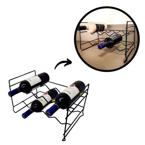 Mini Adega Empilhável Vinhos Aramado Aço Rack Suporte Porta Garrafas Vinho