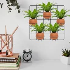 Suporte Porta Vaso Planta de Parede Painel Aramado com Treliça Pendurar Planta 40 x 40 cm