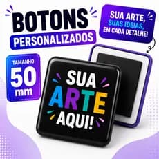 Botton Magnético Ímã de Geladeira Personalizado Quadrado 5x5cm Foto Logo Arte 50x50mm Personalizado