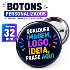 Botton Personalizado 32mm Com sua Foto Arte Logo Boton Botom Botão Pin Pet