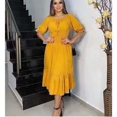 Vestido de Verão Longuete Vestido Midi Verão Cores