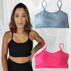 Top Fitness Com Bojo Removível Alcinha Fina Casual