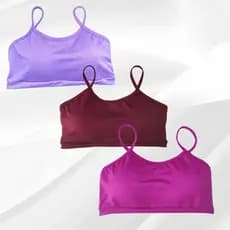 Kit 3 Tops Academia Fitness Com bojo Removível Feminino Academia