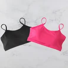 Kit 2 Top Fitness Academia Com Bojo Removível Feminino Treino e Musculação