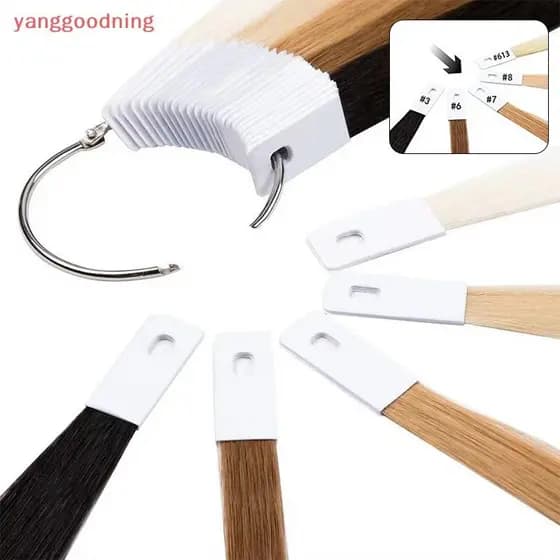 (YGN) 30 Pçs/set Cabeleireiro Tingimento Prática Amostras Cor De Cabelo Branco Anéis Cartão Gráficos Para Tintura Salão