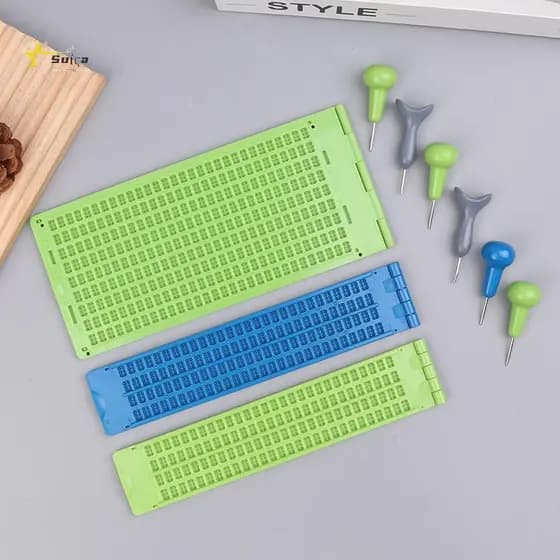 Awhrtwb 1 Conjunto De Kit De Papel Stylus Para Escrita Braille , Prático E Portátil , Material Educacional Cego Iniciant