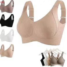 2025 Roupa Íntima Feminina Sem Costura Estilo Fino Seios Grandes Pequenos Fio Plus Size Sutiã Removível E Anti-Flacidez