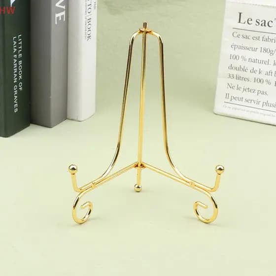 [Babypanda] Gold Iron Display Stand - Book Photo Plate Easel Holder, Decorative Storage Rack Hot Sale