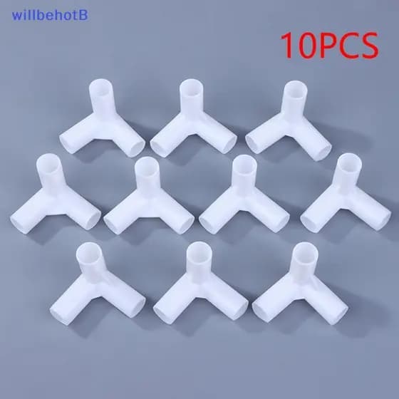 [WillbehotB] 10 Pcs 12mm Conector De Tubo Branco De Plástico DIY Prateleira Tenda Encaixe De Junta Fixa Tee Cotovelo Ret