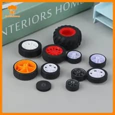 CKFR 10 Pcs PC Roda De Brinquedo Pneus De Aro De Borracha DIY Mini Tecnologia 4WD Coloridos Buraco Diâmetro 2mm 2.5mm 3m
