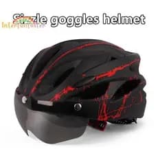 [Interfunfasterfunb] Capacete De Ciclismo Ultraleve Adulto Unissex Com Óculos Para Esportes Ao Ar Livre Equitação [Novo]