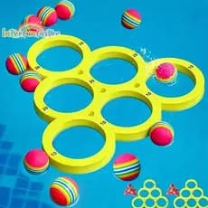 [Interfunfasterb] 1Pc Mesa Flutuante Com 10 Bolas Anel Jogo De Arremesso Esportes Aquáticos Piscina Círculo De EVA [Novo