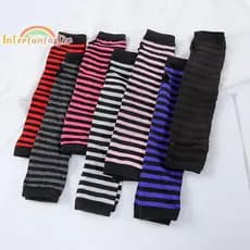 [Interfunfasterfunb] Luvas Quentes De Inverno De Mangas Compridas Para Homens E Mulheres De Cotovelo De Malha Com Listra