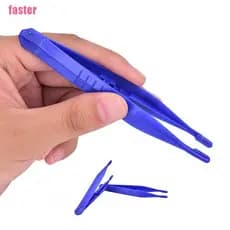 (Faster11) 10pçs Pinças De Plástico Descartáveis Para Primeiros Socorros / Pinças Azul (Divertida)
