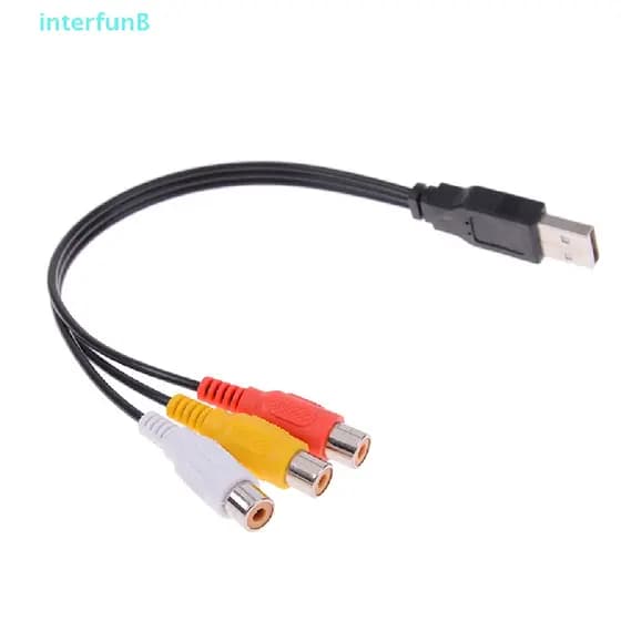 [InterfunB] Plugue usb Macho Para 3 Fêmeas Adaptador Conversor De Áudio Cabo [Novo]