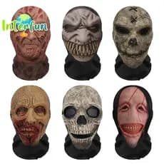 [InterfunB] Máscara 3D De Rosto Fantasma Halloween Cosplay Adereços Balaclava Inteiro Malha Elástica Respirável Caveira