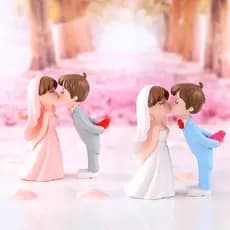 [TinchitdeB] 1 Par De Estatuetas De Casal De Casamento Romântico De Desenho Animado Jardim Micro Paisagem Pingente Faça