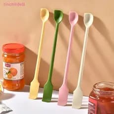 [TinchitdeB] 1 Unidade De Espátula De Silicone Resistente Ao Calor , Cabo Longo , Raspador De Ponta Dupla Com Colher , E