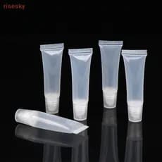 [risesky] 10 Peças 5ml Tubos Vazios De Brilho Labial Tubo De Batom Bálsamo Macio Maquiagem Espremer Frasco Recipiente Tr