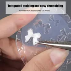 [risesky] Molde De Silicone De Coração 3D Rose Bowknot Unhas Decorações De Arte DIY Design Placa De Estampagem Manicure