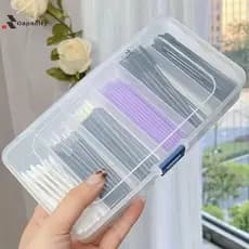 Capacidade Transparente 5/6-Grade Portátil Plástico Grampos De Cabelo Caixa De Armazenamento De Jóias Acessórios Organiz