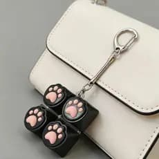 9 Teclas Teclado Silencioso Chaveiro Pata De Gato Keycap Calmante Botão De Alívio Do Estresse Acessório Para Viagens De