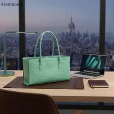 Bolsa De Mão De Couro Com Estampa De Crocodilo Verde Grande Capacidade Bule Magnética Para Uso Diário Casual À Venda