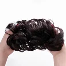 Anel De Cabelo Falso Real , Faixa De Borracha , Coque , Puxar Flor , Bola Pequena , Botão De Fofo , Encaracolado , Grand