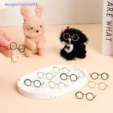 10 Pçs Retro Mini Metal Redondo Boneca Óculos Quadro Sem Lentes Em Miniatura Ótimo Para De Pelúcia Decoração Acessórios