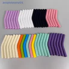 6 Pçs/Set Capas De Palha De Silicone Macio Canudos Dicas Cobre Apto Para 9mm De Largura Reutilizáveis Bicos Aço Inoxidáv