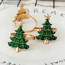 6 Pçs Anéis De Guardanapo De Natal Enfeites De Árvore Casa Cozinha Jantar Mesa Decoração Ano Novo Fontes De Festa
