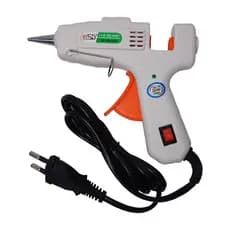 Pistola de cola quente branca 20w Bivolt com botão de liga e desliga/ Bastão 7mm/ artesanato