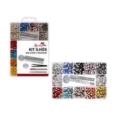 Kit Completo de Ilhós com 400 Peças Sortidas para Artesanato