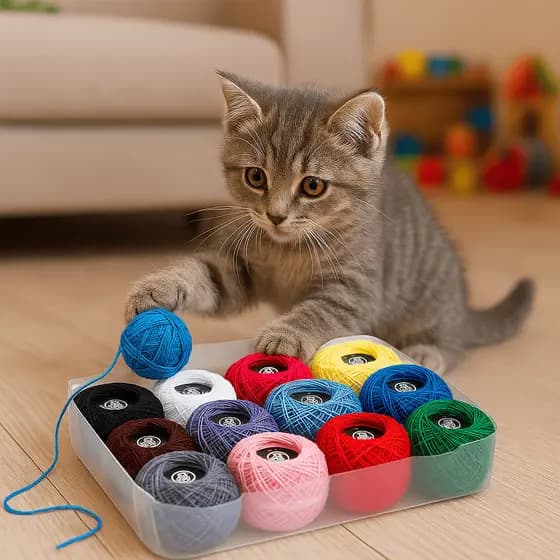 Kit Rolo de  Linhas Crochê Bordado 12 Novelos 100% Algodão Cores Vivas e Diversas