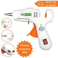 Pistola Cola Quente Branca Liga Desliga 20W Pequena/ IMPORTADA 110/220V Para Cola Fina