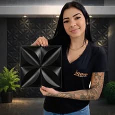 Kit de Placas 3D em PVC 25x25 cm para Revestimento Decorativo de Parede