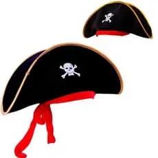 Chapéu Pirata Veludo Unissex Para Festas Fantasias Cosplay Halloween
