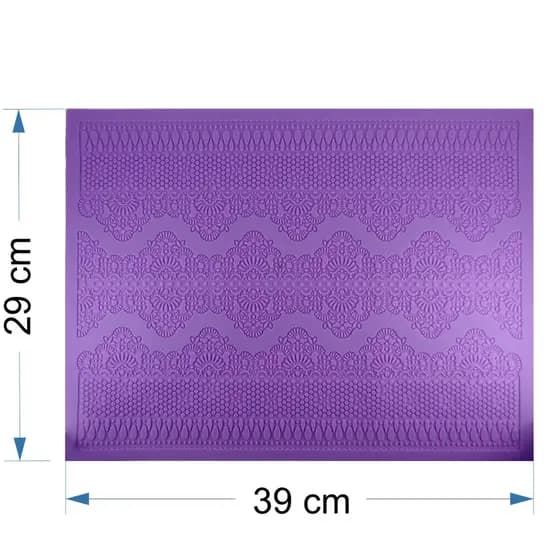 Molde Silicone Renda Bolo Pasta Americana 39x29 cm