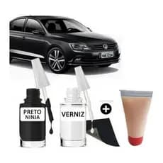 Tinta Tira Risco Automotivo para Volks Gol Cor Preto Ninja + Cera