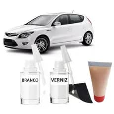 Tinta Tira Risco Automotivo Hyundai I30 Branco 10ml + Cera De Polir 15ml Para Polimento