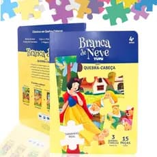 Livro: Branca De Neve | Leitura Ilustrada Para Crianças + Quebra-Cabeças Grande - Folhas E Capa Dura