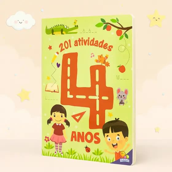 Livro Apostila 201 Atividades Educativas : 4 Anos Pré Escola Estudo Infantil Exercícios E Jogos Ilustrados Para Crianças