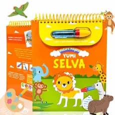 Livro De Colorir Infantil : Pinte Com Água Animais Da Selva | Com Caneta Mágica E Espiral Para Crianças