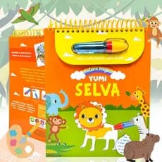 Livro De Colorir Infantil : Pinte Com Água Animais Da Selva | Com Caneta Mágica E Espiral Para Crianças