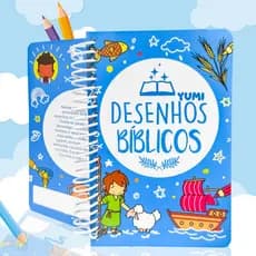 Caderno De Desenhos Bíblicos | Livro De Colorir Gospel Para Crianças C/ Espiral - Passagens Bíblicas