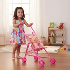 Carrinho De Boneca Dobrável Menina Brinquedo