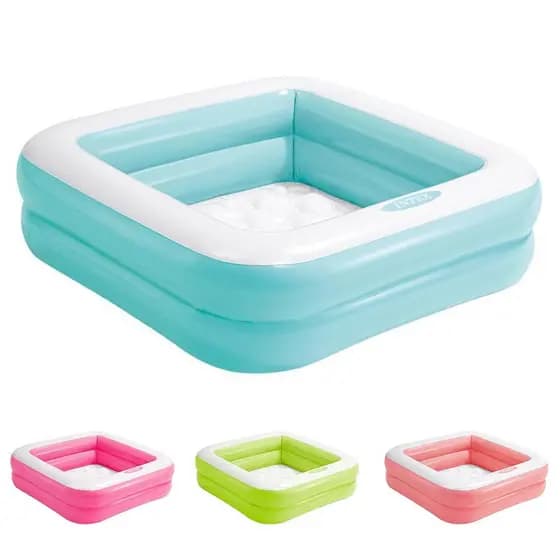 Piscina Inflável Infantil Quadrada com Base Inflável 57 Litros Intex