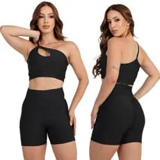 Conjunto Academia Fitness Short e Top Feminino Empina Levanta Bumbum