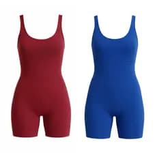 Kit 2 Macaquinho Fitness Feminino Suplex Academia Treino Sem Manga Meia Coxa Costas Abertas