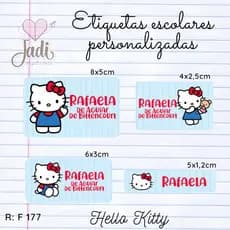 Etiqueta Escolar Hello Kitty - 100 unidades - etiqueta escolar personalizada